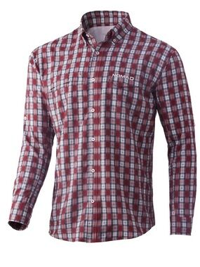 Nomad Stretch Light Red Blue Plaid Button Shirt XL Hunting Fishing Active is NWT